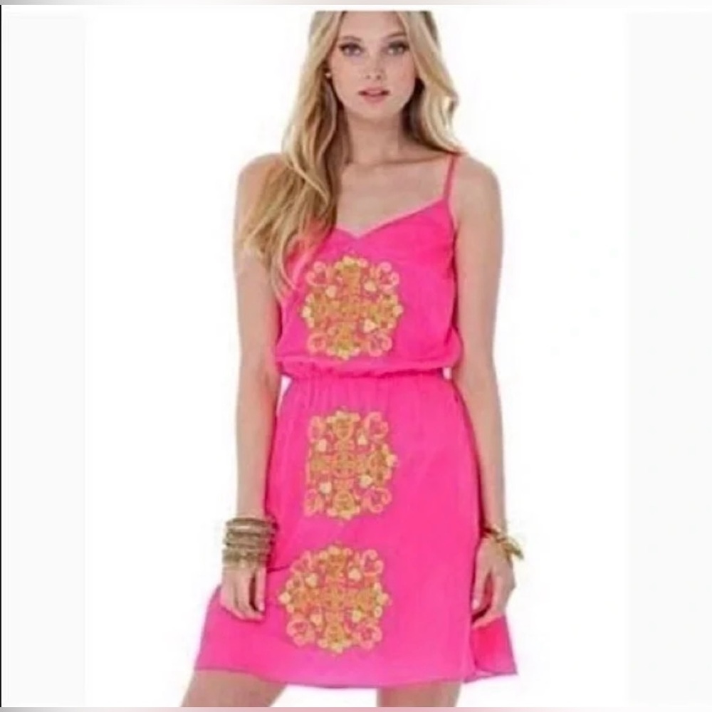 Lilly Pulitzer Pink and Gold Mini Dress
